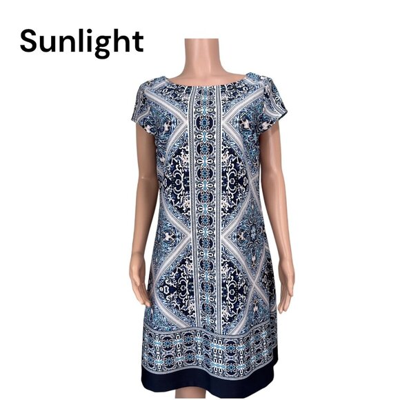 Tiana B Womens SZ 16-Multicolored Sheath Knee Length Dress-Cap Sleeve-Stretch - Picture 1 of 16